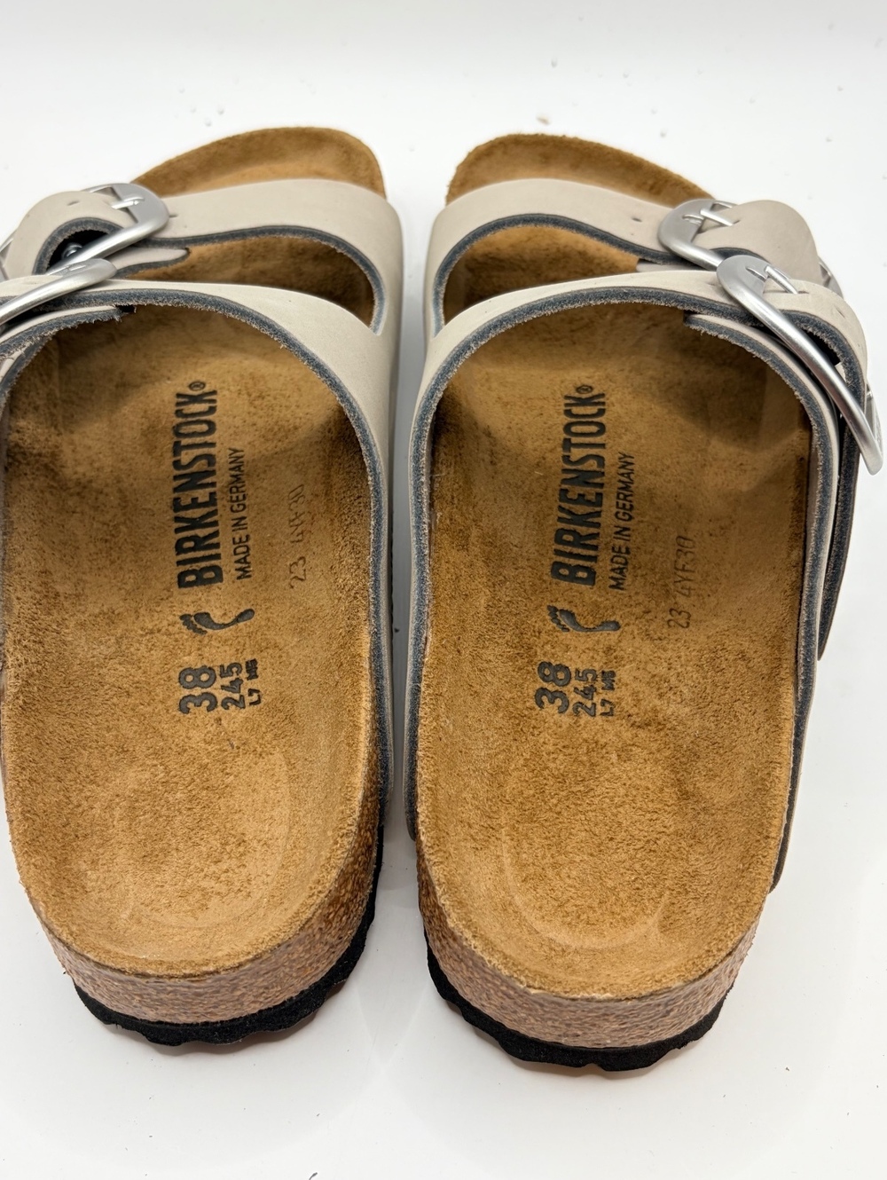 Birkenstock Arizona Big Buckle Stone Coin Sandals Size 38 Narrow Fit - Picture 2 of 6